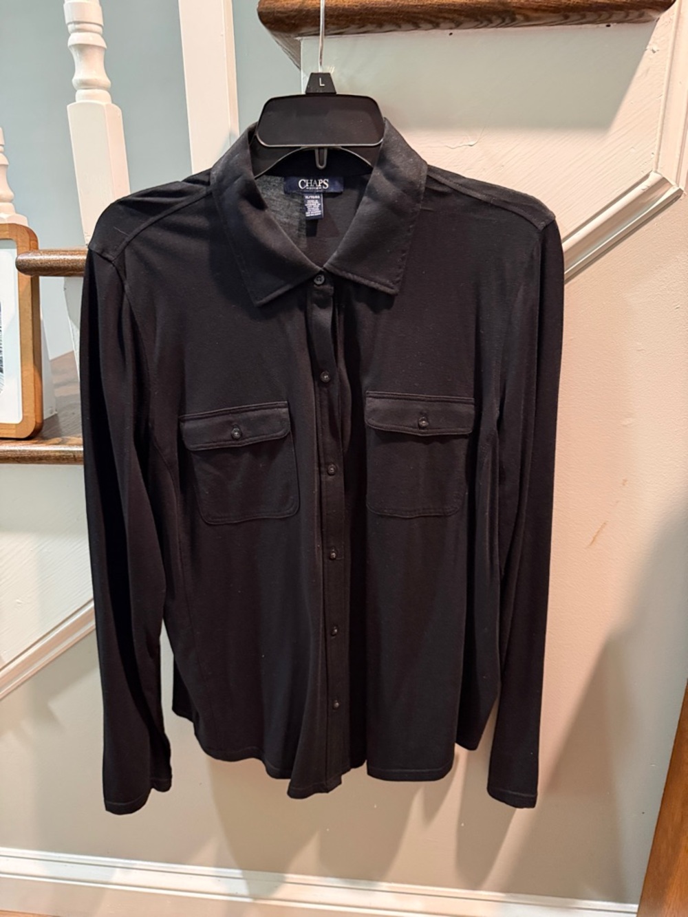 Chaps Women’s Black Long Sleeve Button-Front Shirt